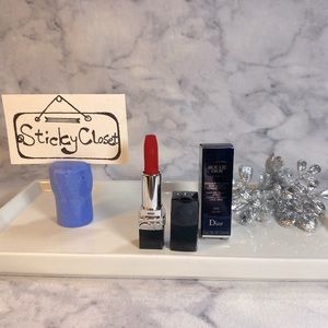 Dior Couture Colour Lipstick Floral Lip Care Long Wear - 999 Velvet, NEW - Mini